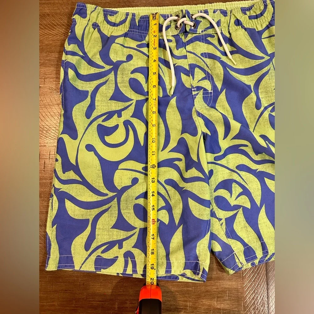 Sonoma Life + Style Board Shorts Swim Trunks Mens Size S Blue Green Pockets